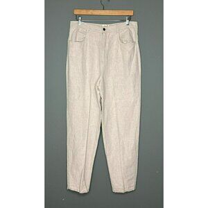 VTG Talbots Women's 16 Linen Cotton High Rise Taper Leg Trouser Pants